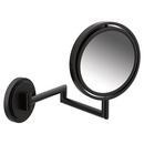 6-13/20 x 8-9/10 x 13-17/20 in. Round Beveled Edge Magnifying Mirror in Matte Black