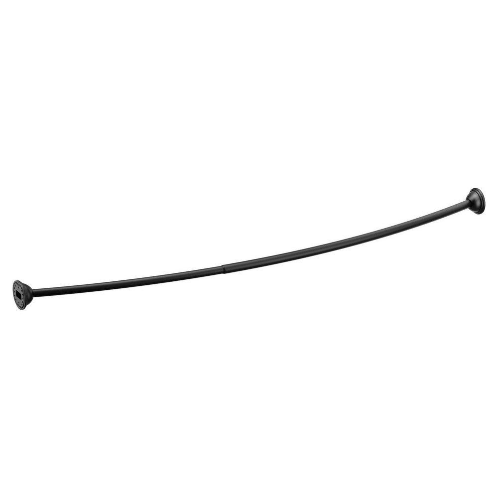 Moen Matte Black 72 in. Wall Mount Curved Shower Rod 