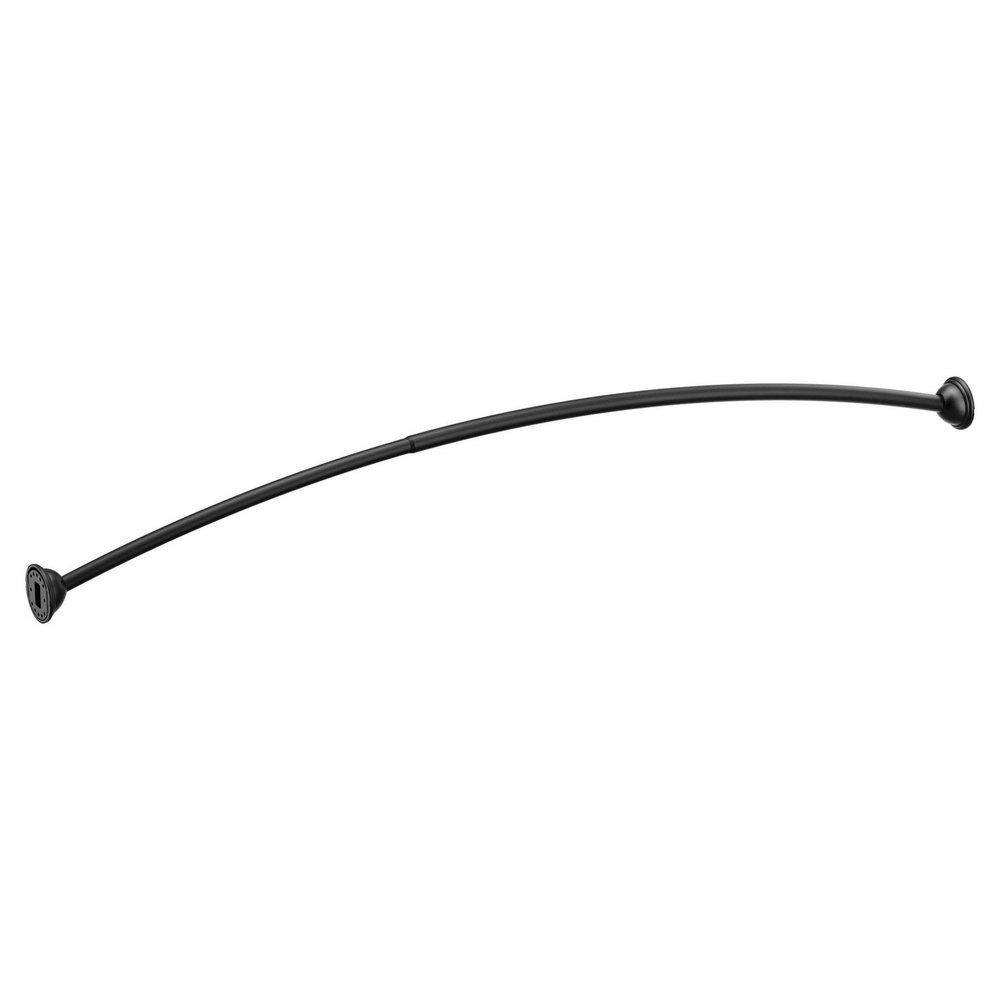Moen Matte Black 72 in. Wall Mount Curved Shower Rod 