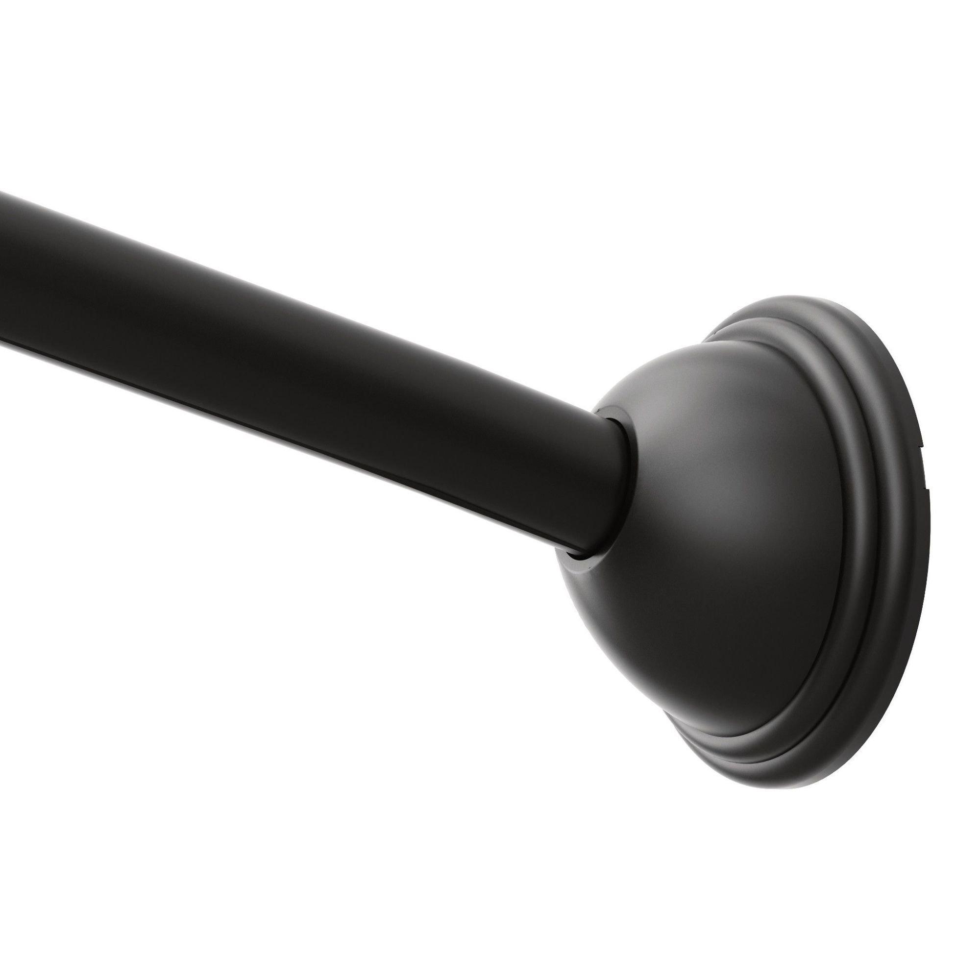 Moen Matte Black 72 in. Wall Mount Curved Shower Rod 