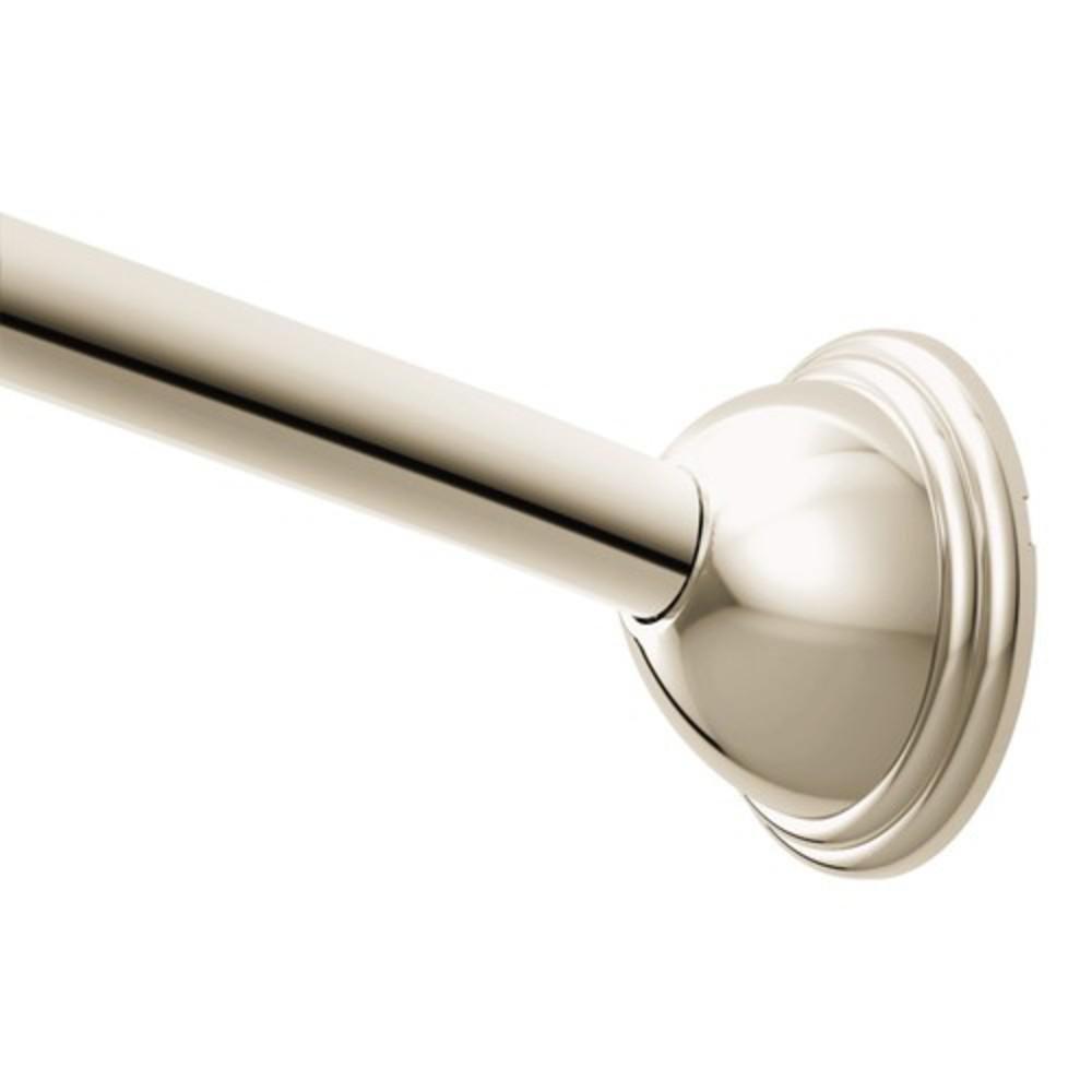 Moen Polished Nickel 72 in. Wall Mount Curved Shower Rod 