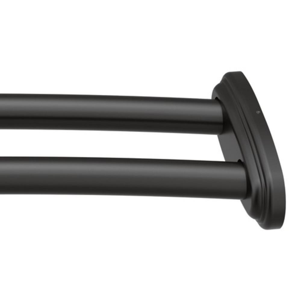 Moen Matte Black 59 in. Wall Mount Curved Shower Rod 