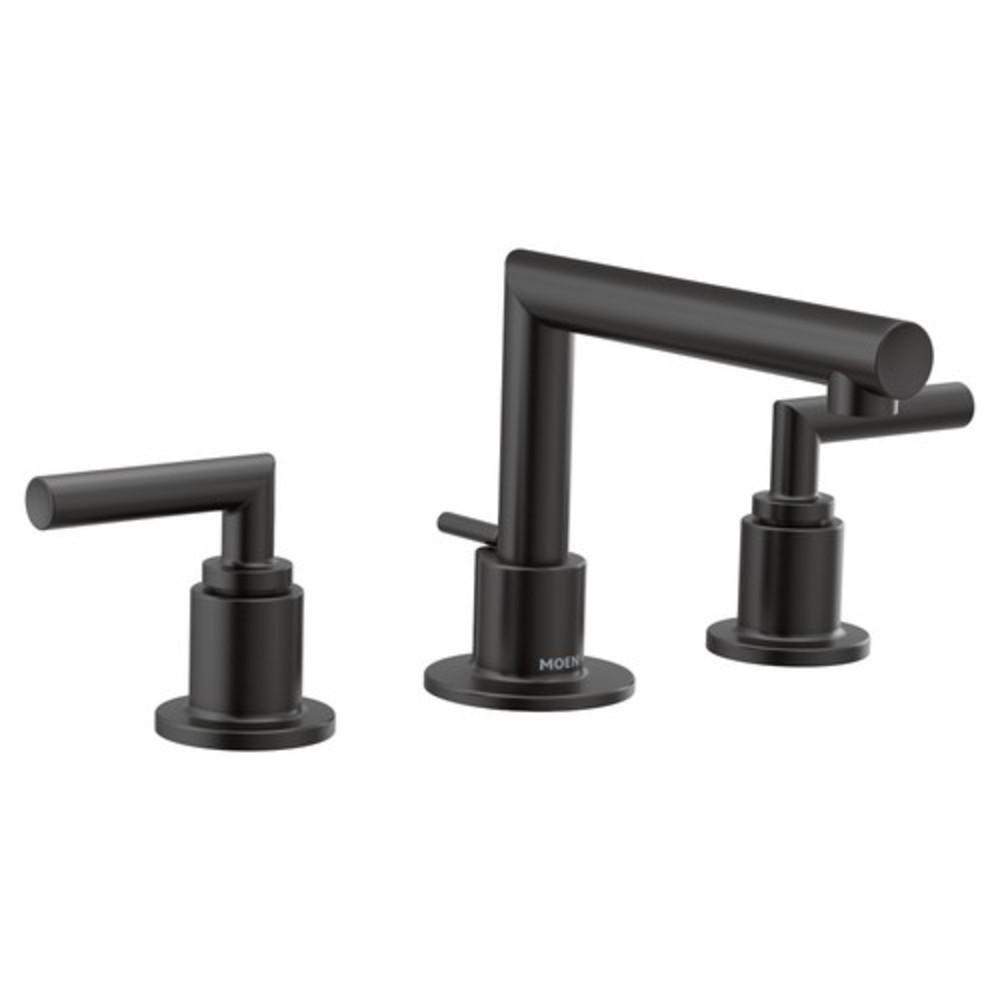 Moen Matte Black Two Handle Widespread Bathroom Sink Faucet 