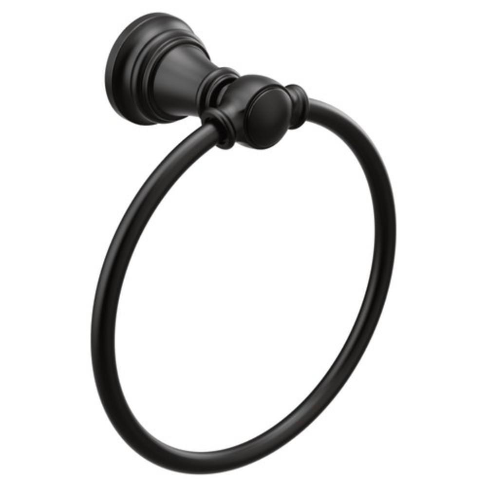 Moen Matte Black Round Closed Towel Ring 