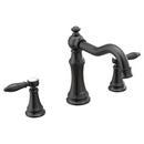 Moen Matte Black Two Handle Widespread Bathroom Sink Faucet Lever Handle 