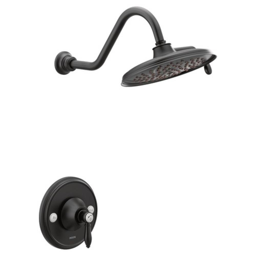 Moen Matte Black Single Handle Multi Function Shower Faucet (Trim Only) 