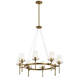 60W 8-Light Chandelier in Natural Brass