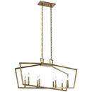 60W 8-Light Candelabra E-12 Incandescent Chandelier in Natural Brass