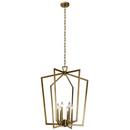 60W 6-Light Candelabra E-12 incandescent Pendant in Natural Brass