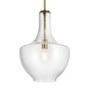 100W 1-Light  A19  E26  Pendant Light in Natural Brass
