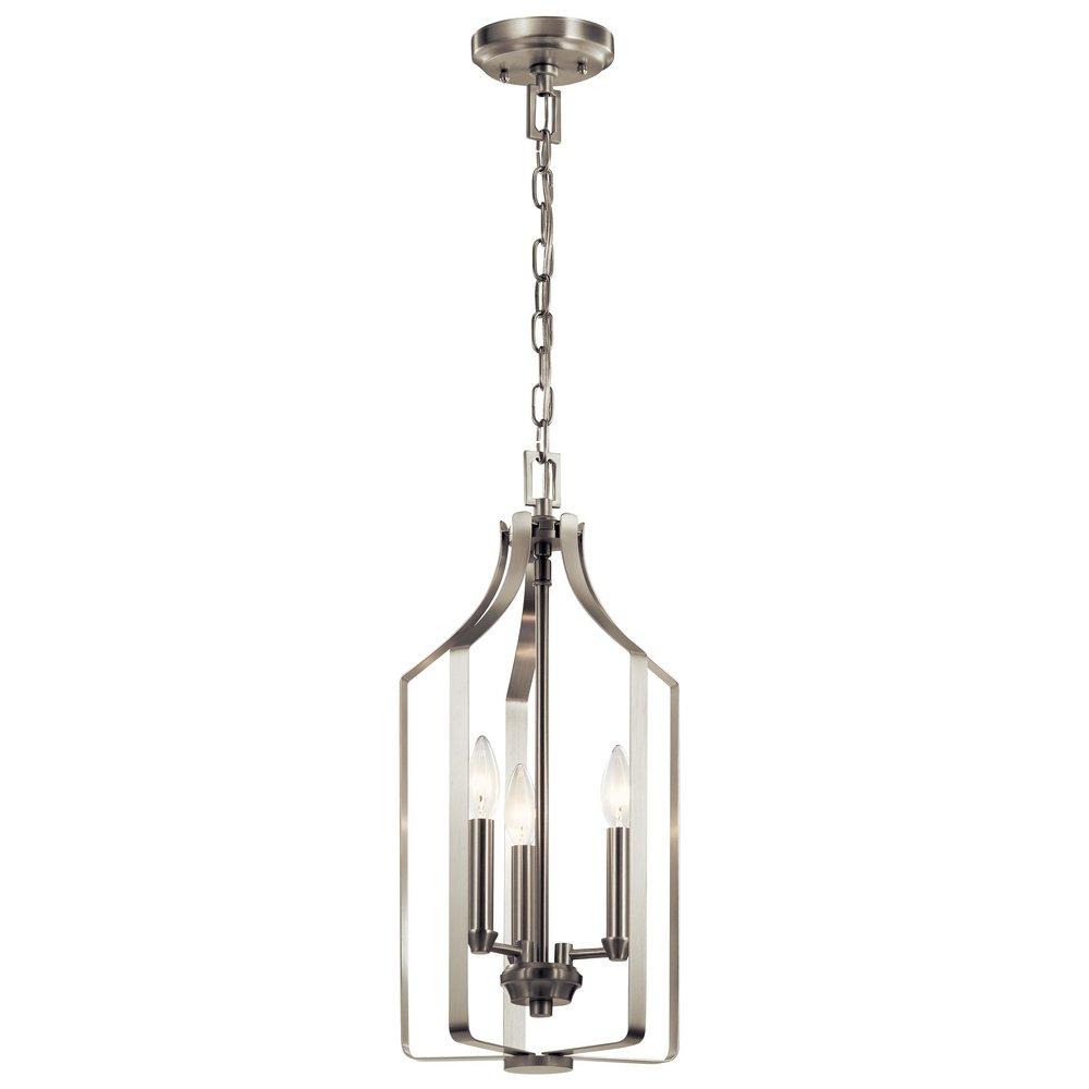 Kichler Lighting Brushed Nickel 3-Light Candelabra E-12 Incandescent Foyer Lighting in Brushed Nickel 