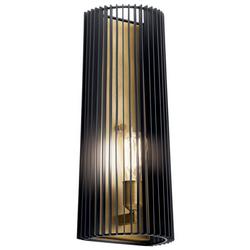 75W 1-Light 17 in. Black Wall Sconce