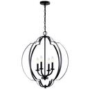 60W 4-Light Candelabra E-12 Incandescent Pendant in Black