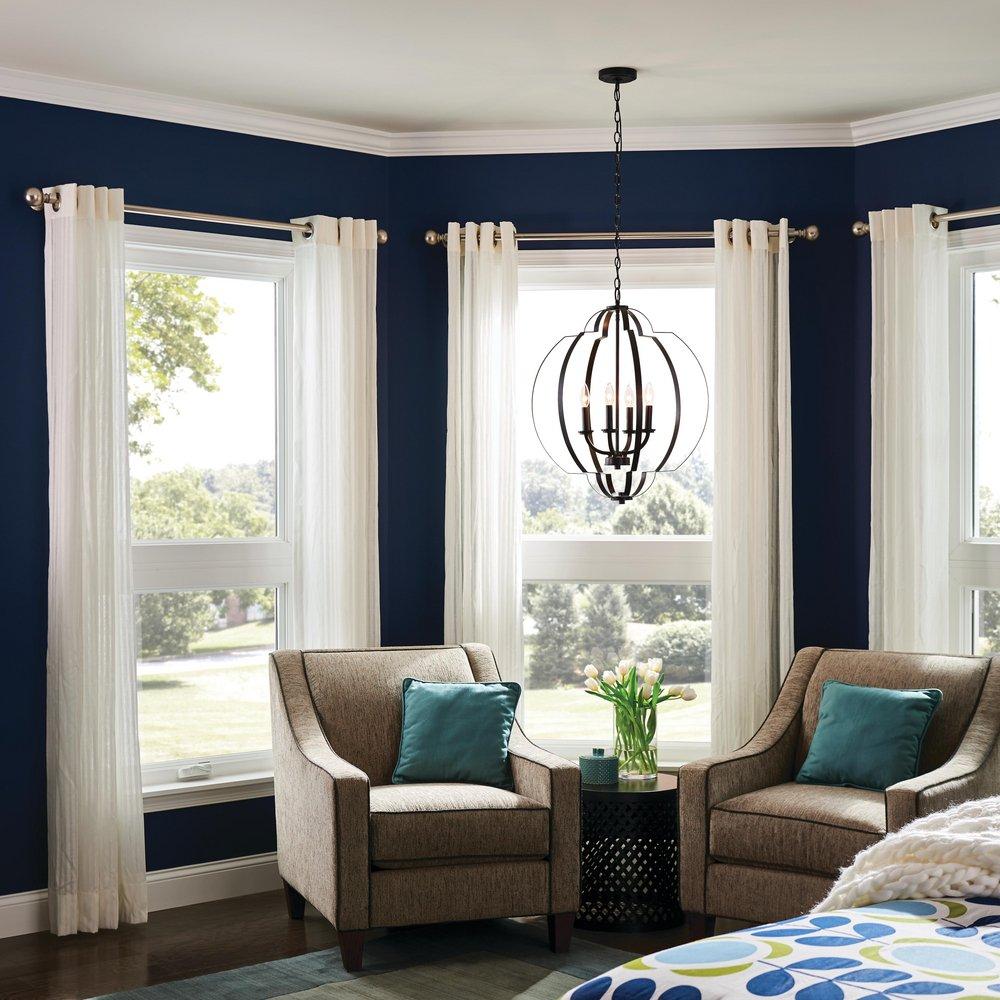 Kichler Lighting Black 60W 4-Light Candelabra E-12 Incandescent Pendant 