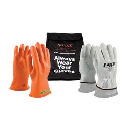 Size 10 Rubber Glove with Nylon Bag in Orange