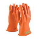 Size 8 Natural Rubber Glove in Orange