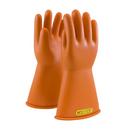 Size 9 Natural Rubber Glove in Orange