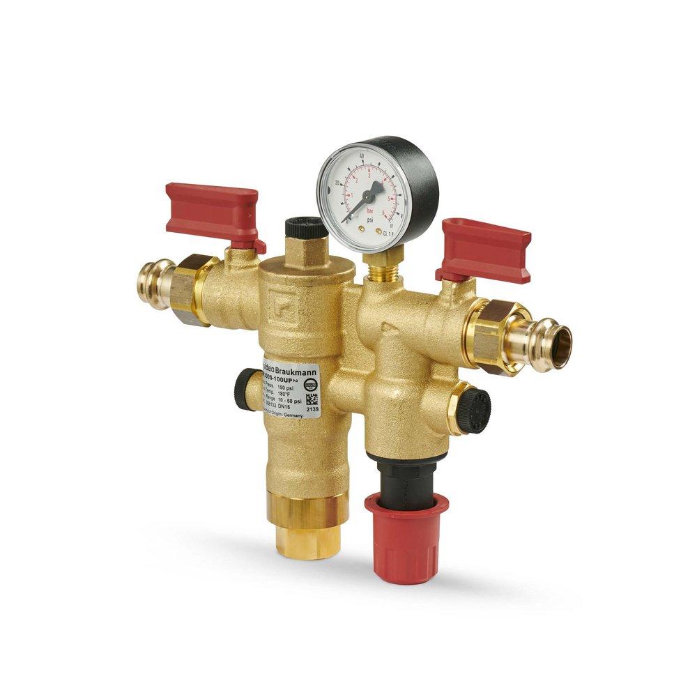 Resideo Brass 1/2 BLR FEED COMBI & B/FLOW 