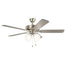 52W 4-Light 5-Blade Ceiling Fan in Brushed Nickel