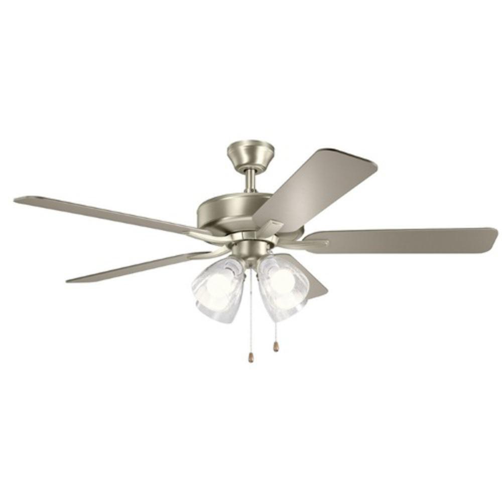 Kichler Lighting Brushed Nickel 52W 4-Light Integrated LED Ceiling Fan 