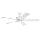 52 in. 5 Blade Indoor LED Ceiling Fan in Matte White