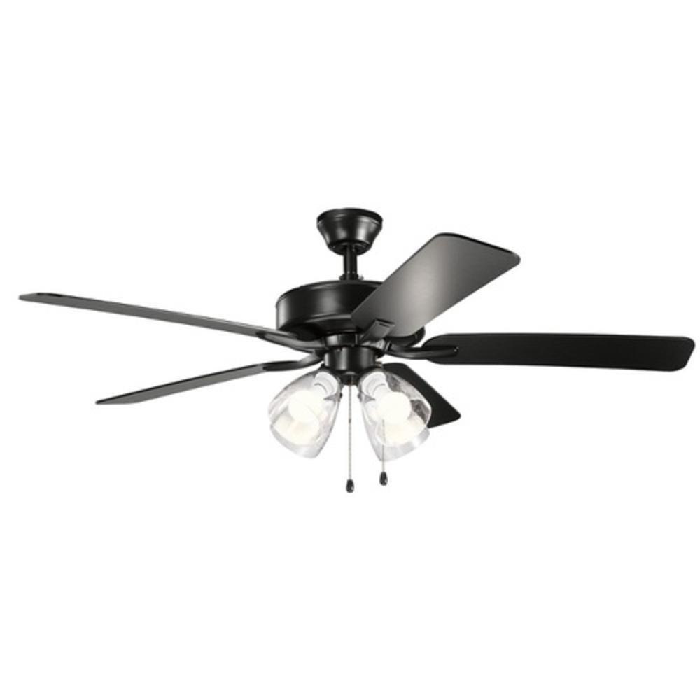 Kichler Lighting Satin Black 52W 4-Light Integrated LED Ceiling Fan 