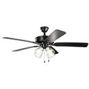 Kichler Lighting Satin Black 52W 4-Light Integrated LED Ceiling Fan 