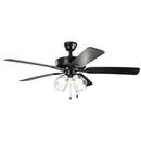 52W 4-Light 5-Blade Medium E-26 LED Ceiling Fan in Satin Black