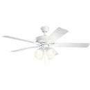 52W 4-Light 5-Blade Medium E-26 LED Ceiling Fan in Matte White