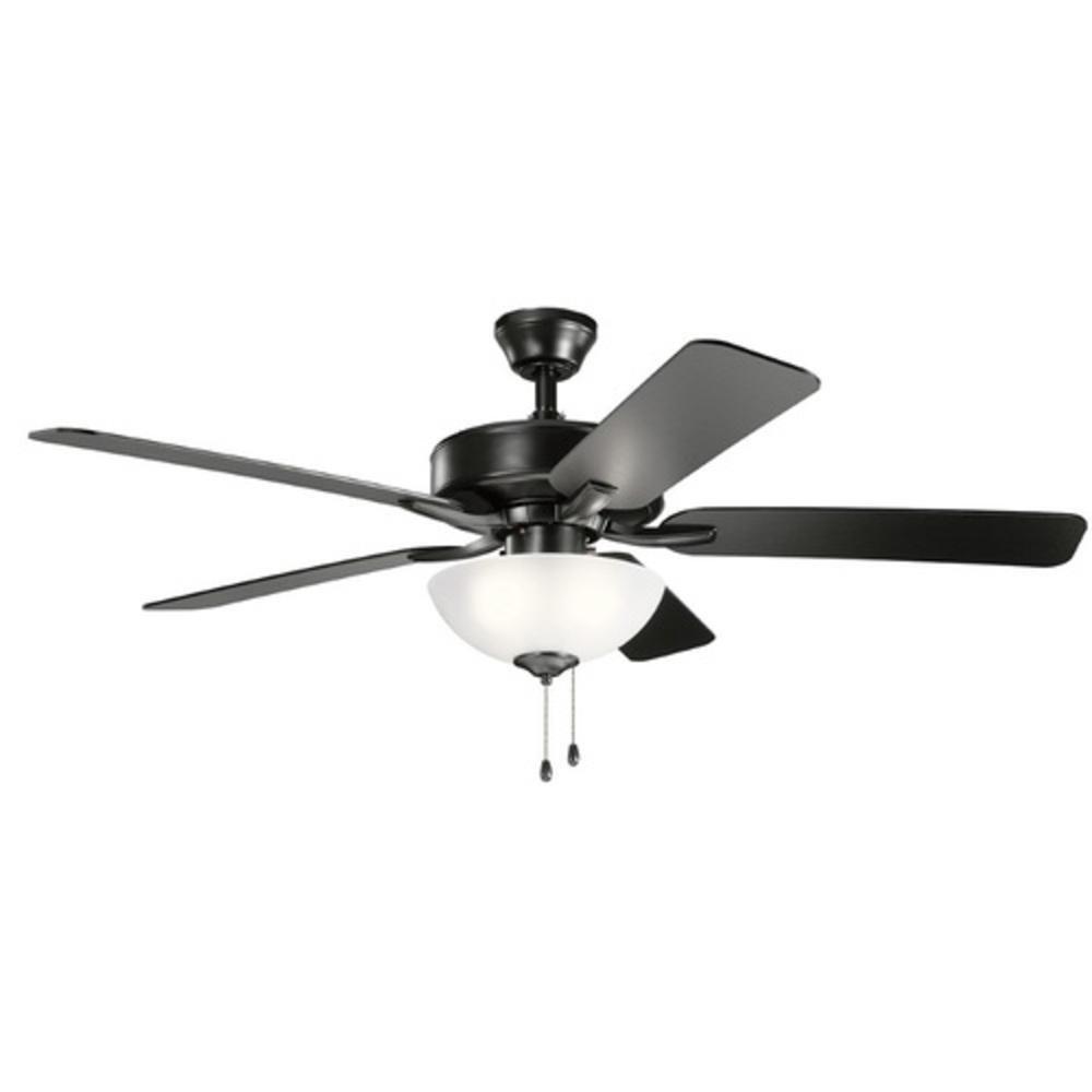 Kichler Lighting Satin Black 52W 3-Light 5-Blade LED Ceiling Fan 