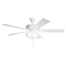 52W 3-Light 5-Blade LED Ceiling Fan in White