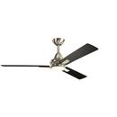 73W 1-Light 3-Blade LED Ceiling Fan in Brushed Stainless Steel