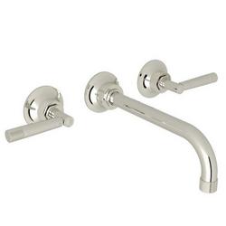 Two Handle Wall Mount Tub Filler in Polished Nickel