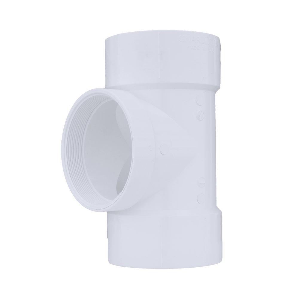 White PVC DWV Cleanout Tee (Without Plug) 