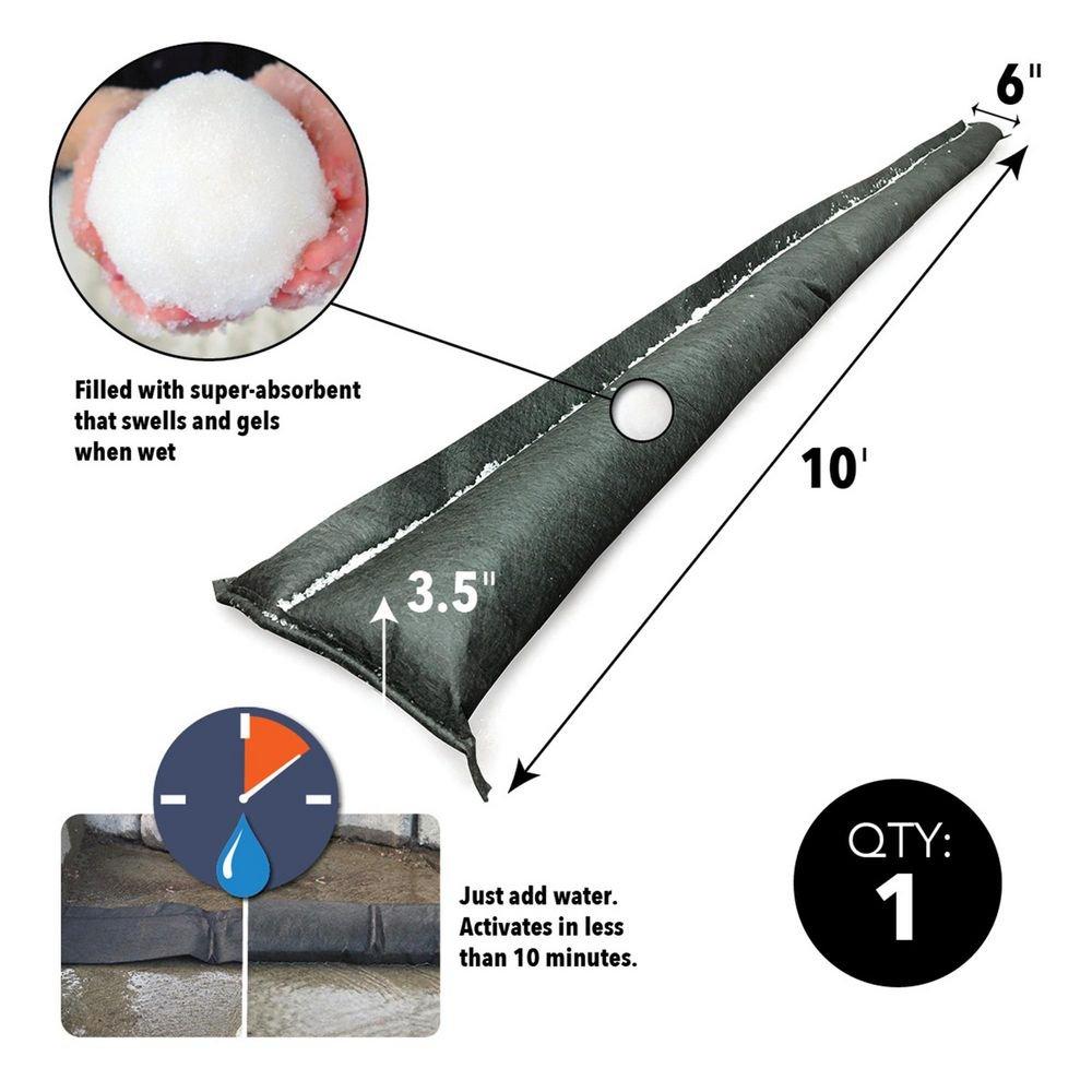 Quick Dam Black 10 ft. Flood Barrier 