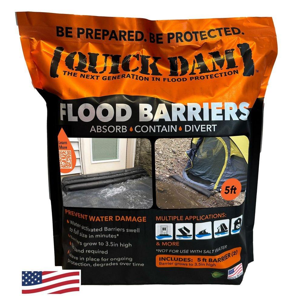 Quick Dam Black 3-1/2 in. Flood Barrier (Pack of 2) 