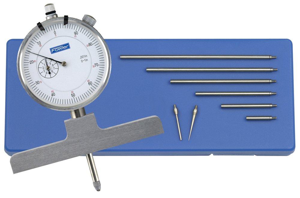 Fred V Fowler Company Satin Chrome Depth Gage Indicator 