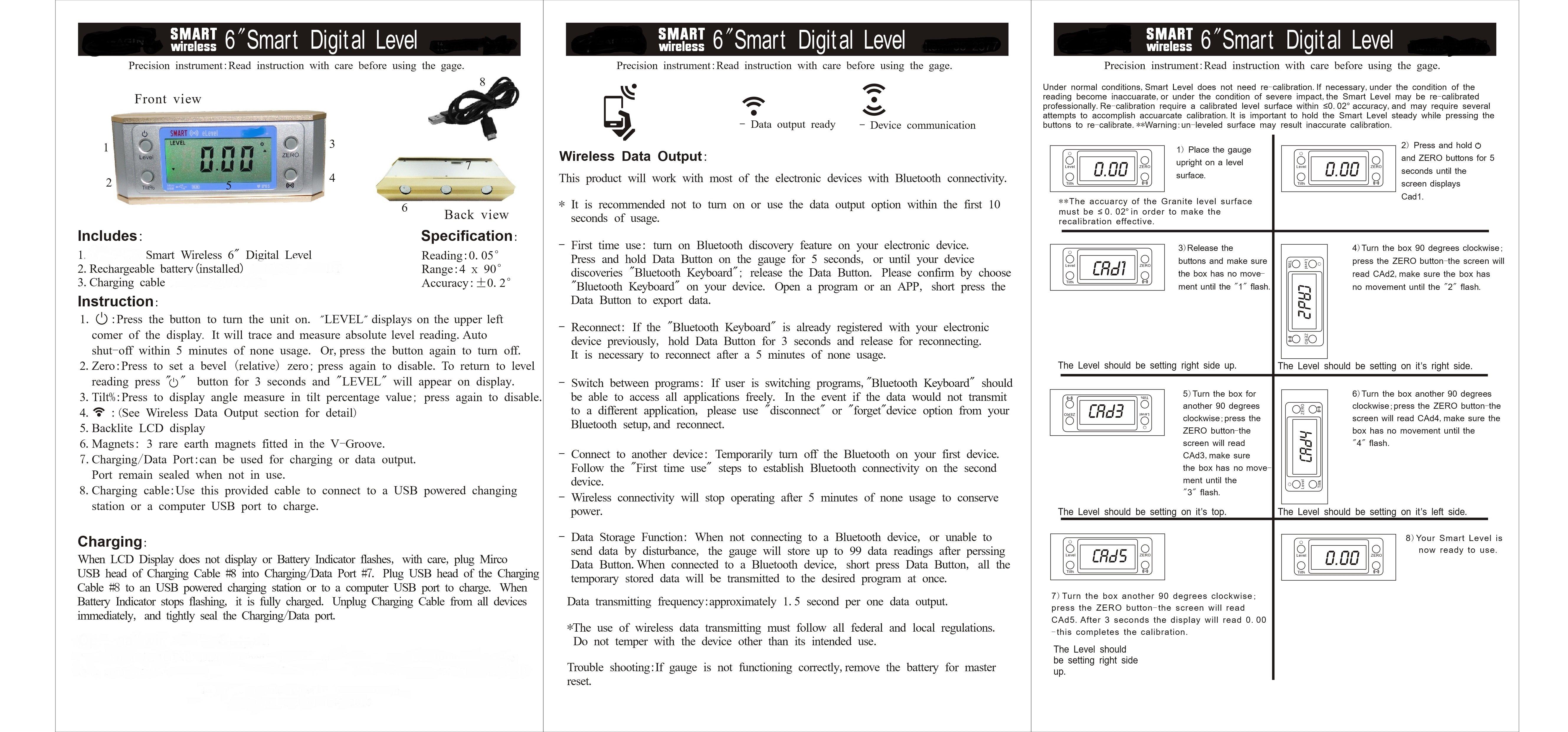 Fred V Fowler Company Gold Digi-level Protractor 