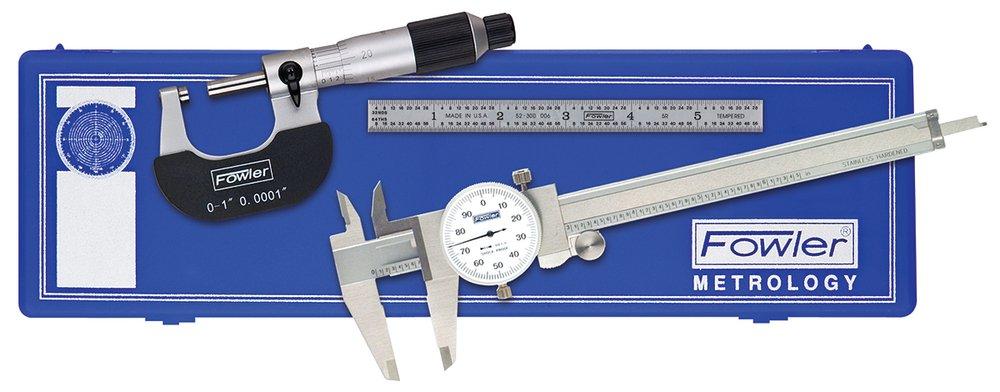 Fred V Fowler Company Silver Tool Maker Universal Measuring Set 