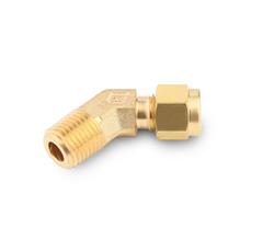 1/4 in. Tube OD x 1/4 in. MPT Brass Male 45 Elbow Double Ferrule