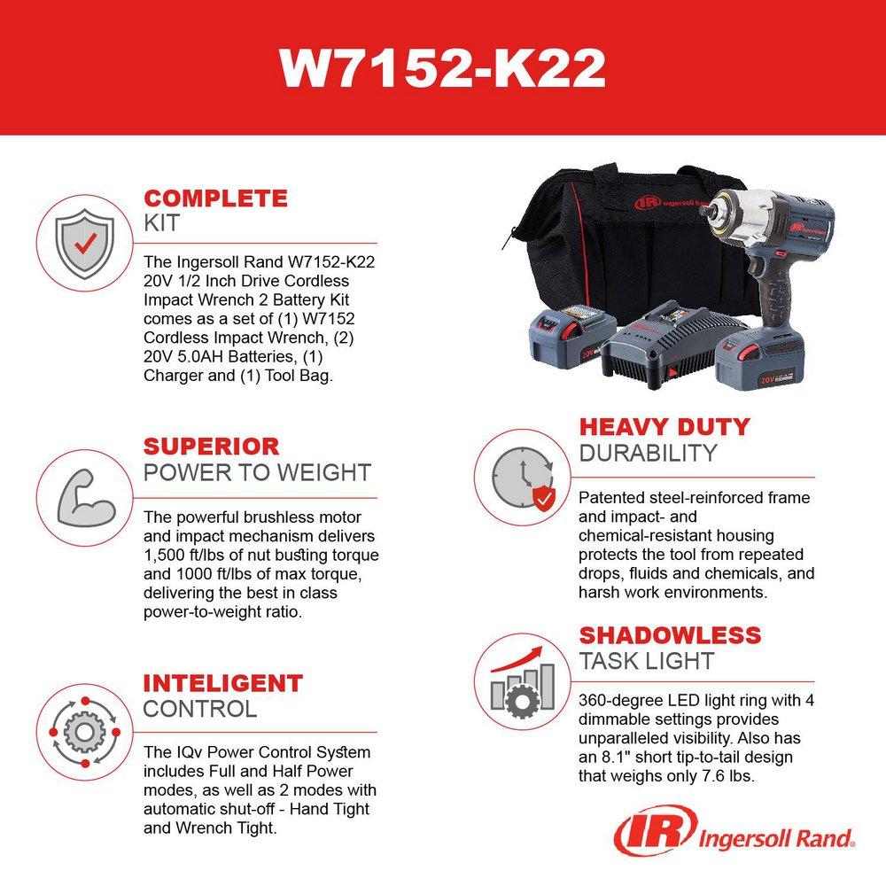 Ingersoll Rand Cordless Impact Wrench Tool Kit 