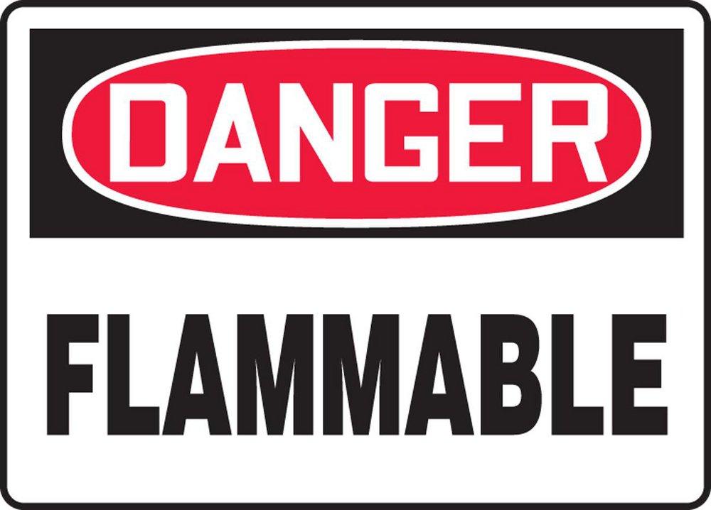 Accuform Signs Black Polyethylene Danger Flammable Sign in Black 