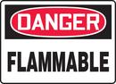 Accuform Signs Black Vinyl Danger Flammable Sign in Black 