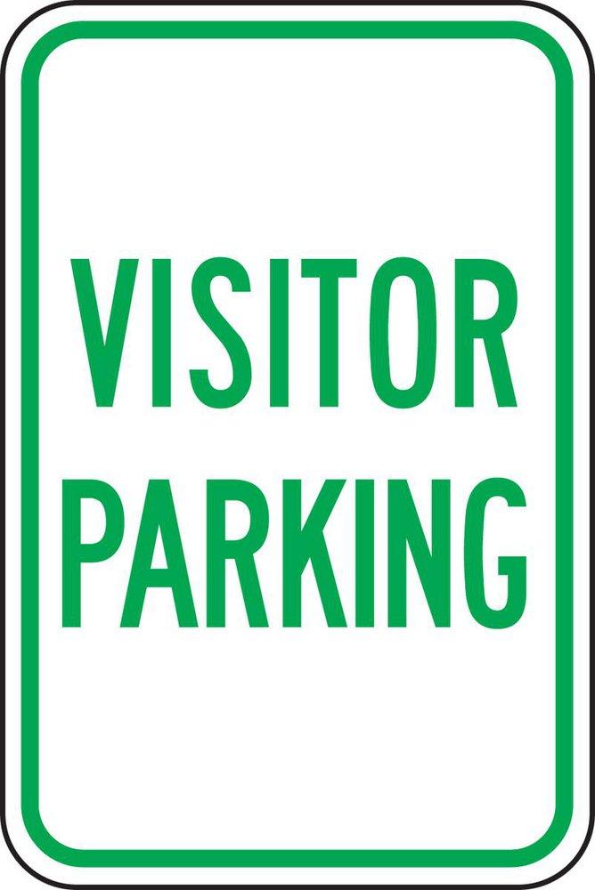 Accuform Signs Green Aluminum Visitor Parking Sign in Green 