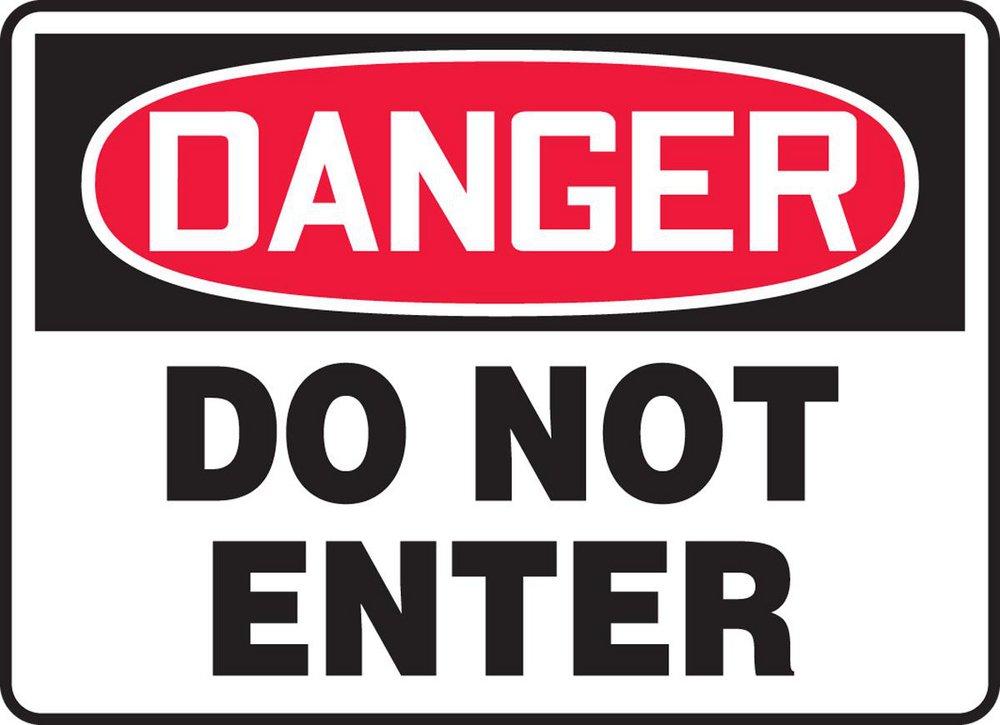 Accuform Signs Black Polyethylene Danger Do Not Enter Sign in Black 