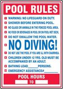 Accuform Signs Blue Polyethylene Pool Rule Sign in Blue 