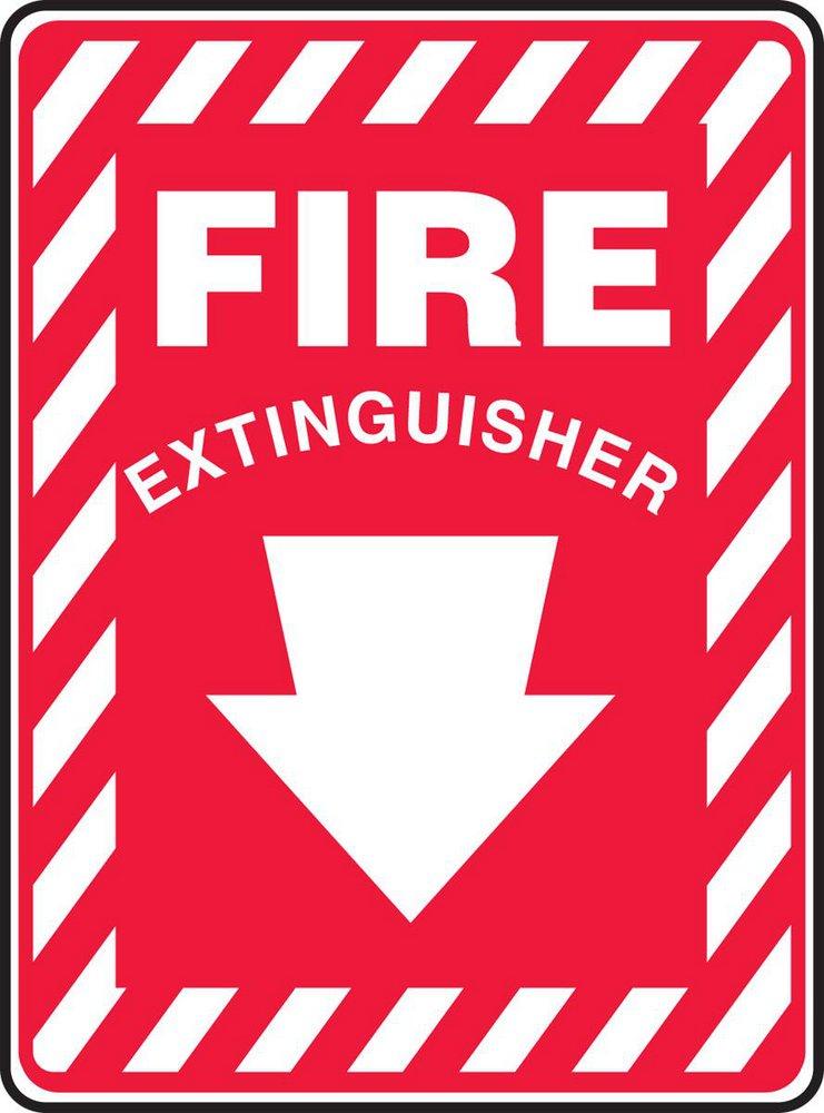 Accuform Signs White Vinyl Fire Extinguisher Sign in White 