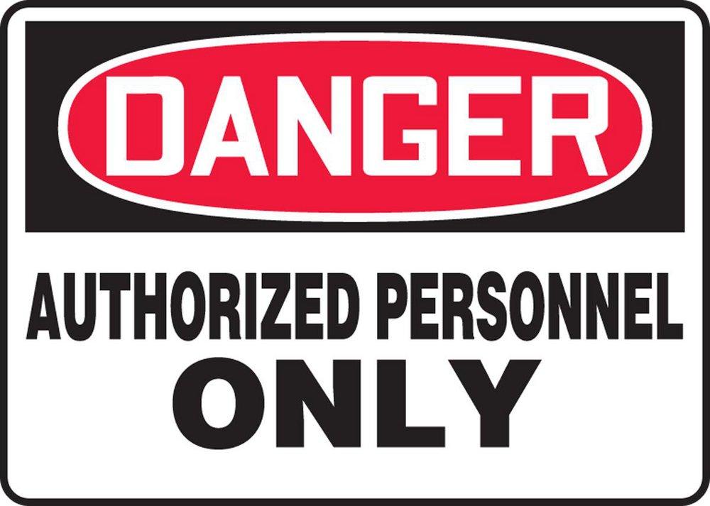 Accuform Signs Black Aluminum Danger Authorized Personnel Only Sign in Black 