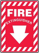 Accuform Signs White Polyethylene Fire Extinguisher Sign in White 