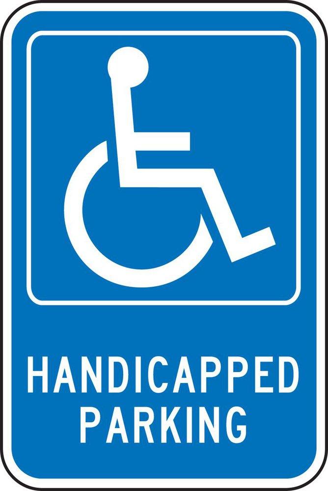 Accuform Signs White Aluminum Handicapped Parking Sign in White 